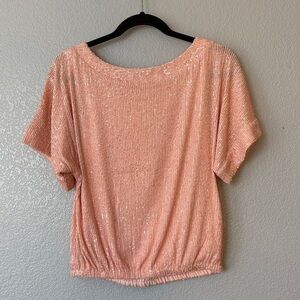 Trina Turk Coral Sequin Blouse